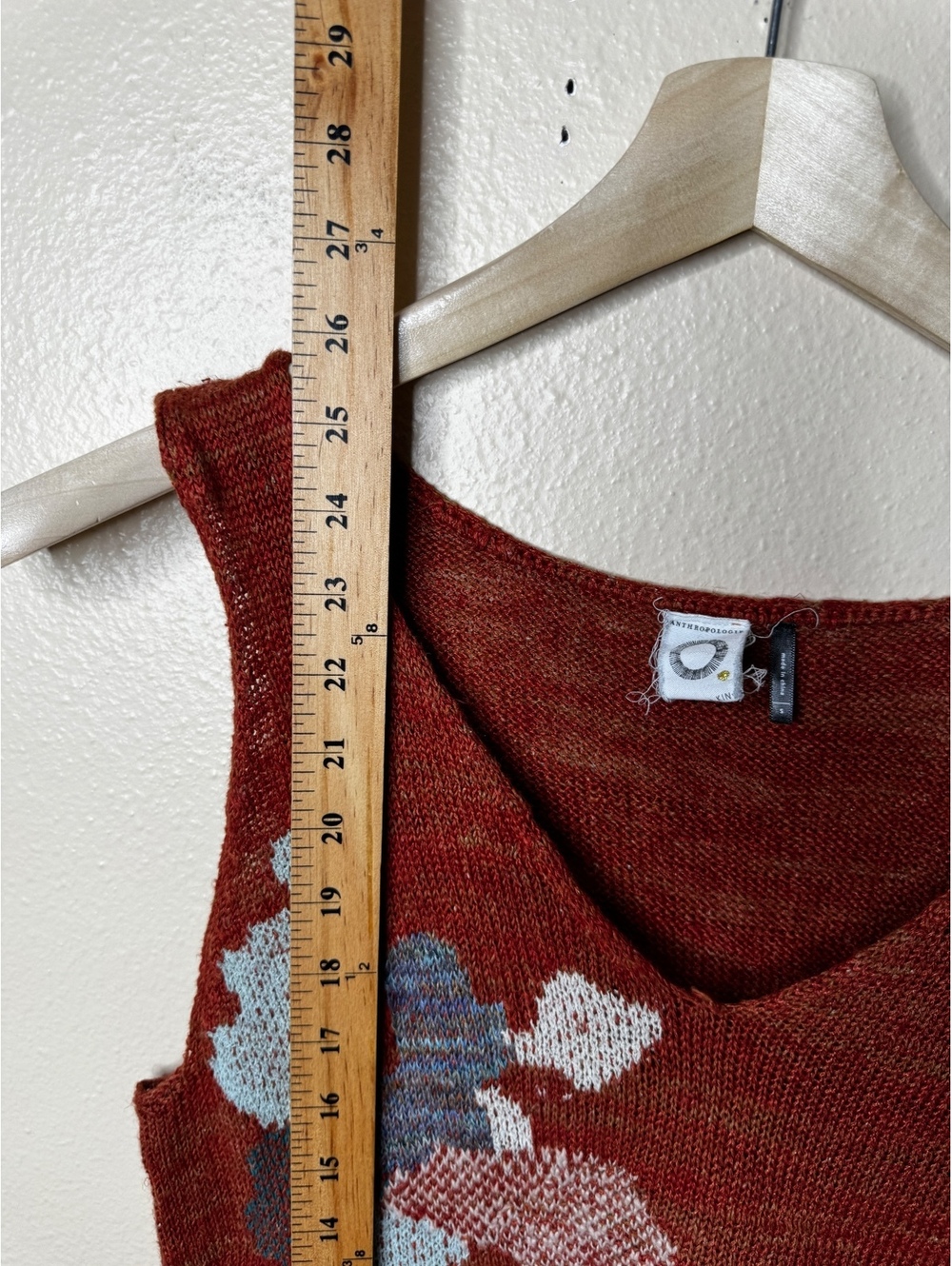 Akemi + Kin Anthropologie Linen Blend Knit Tank Top Small Romantic Floral - Picture 4 of 6